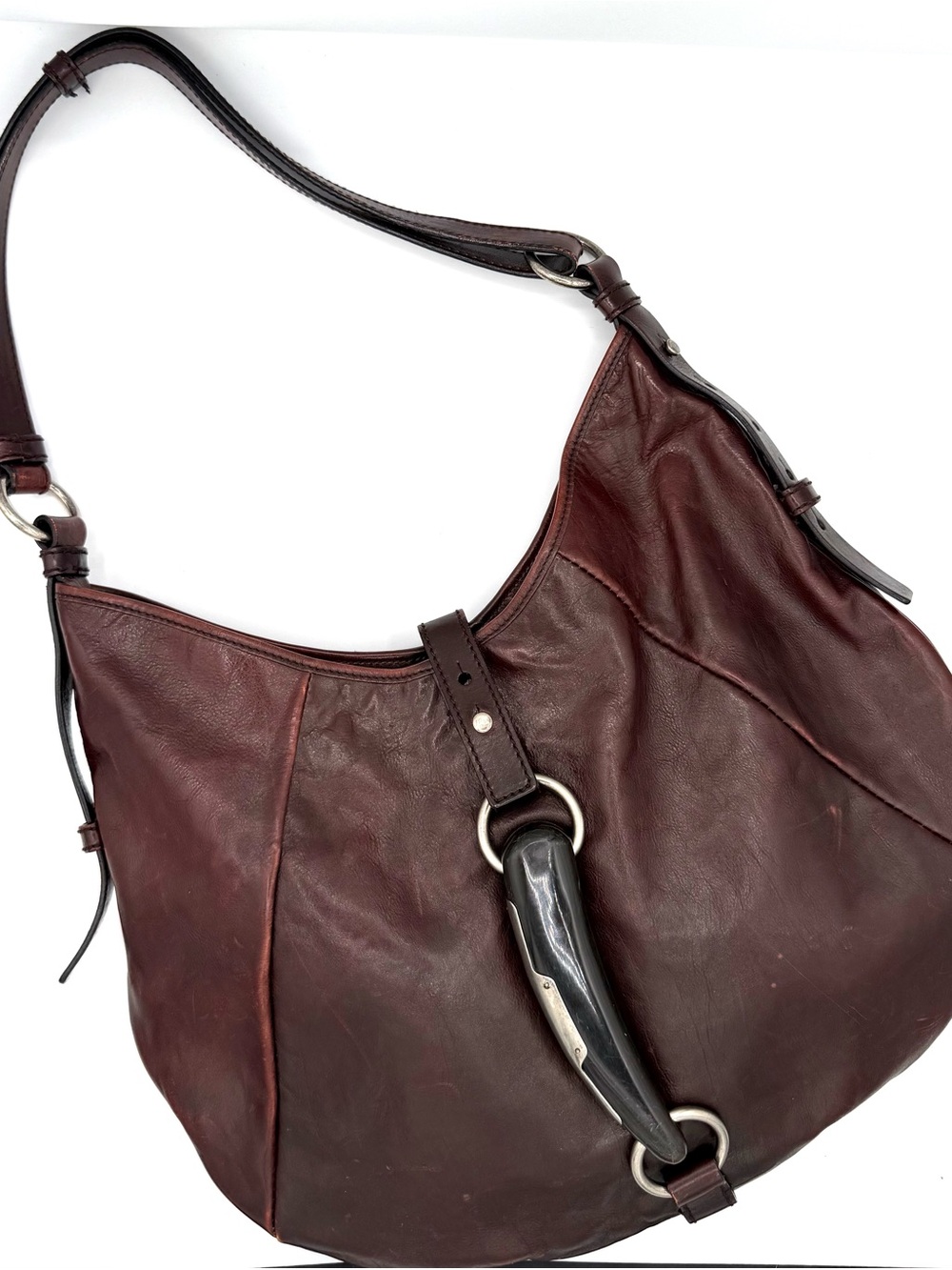 Saint Laurent Brown Leather Mombasa Bag